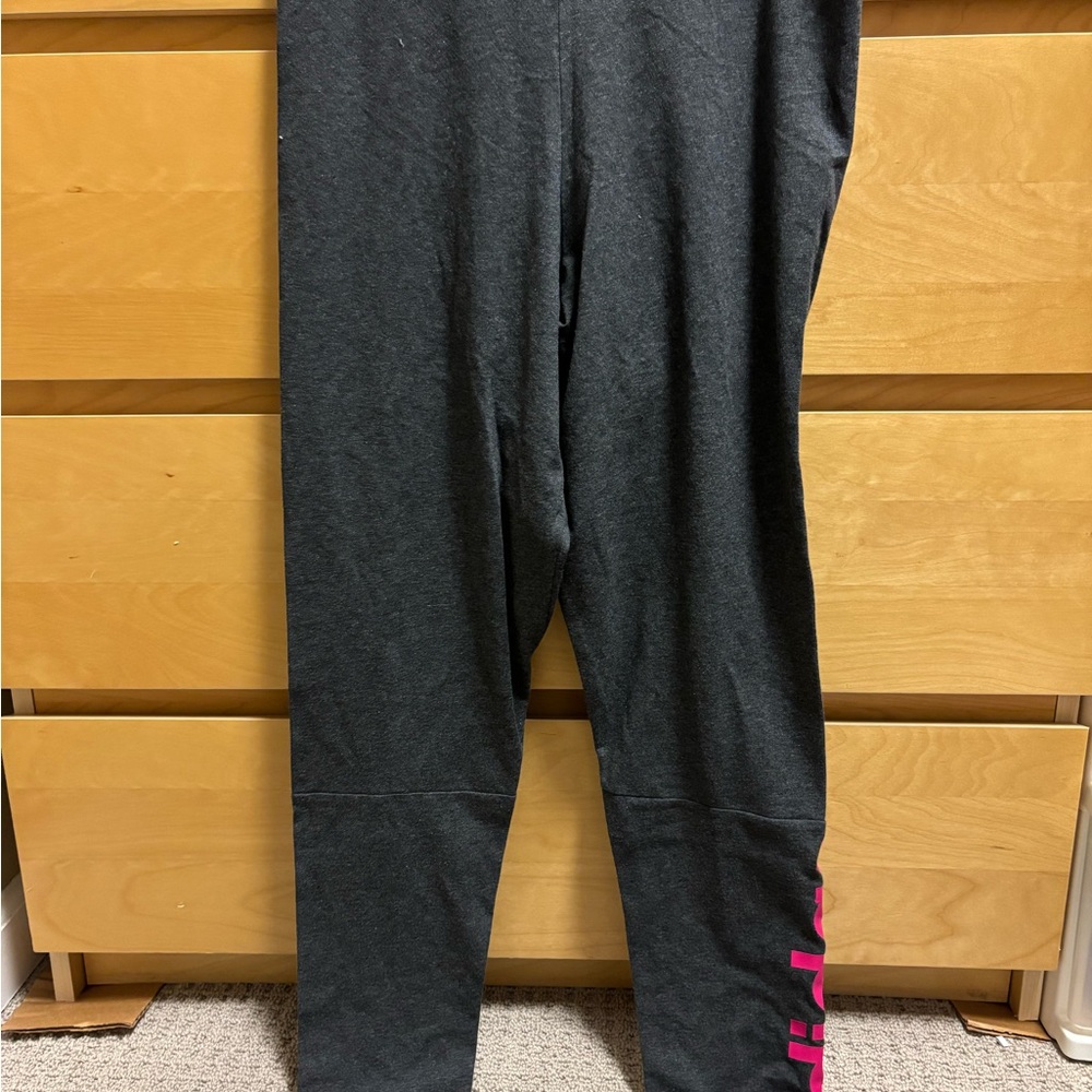 AdidaGray Leggings with Pink Accents